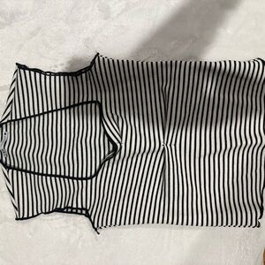 Zara black and white striped tank
